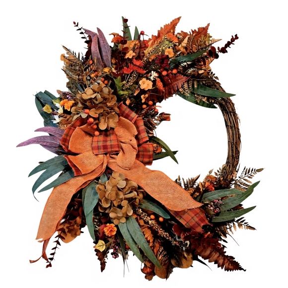 Rustic Fall Floral Wreath - Picture 2 of 8